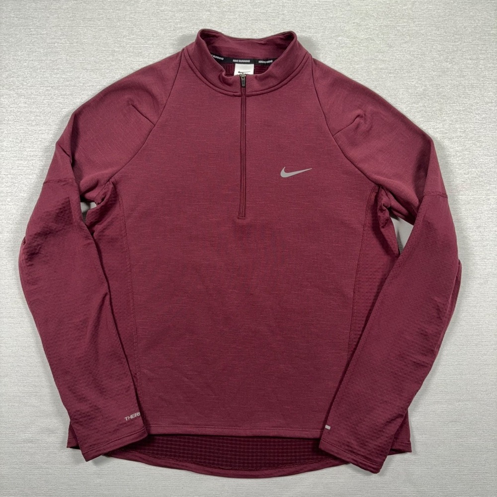 Nike Element Repel 1/2 Zip Pullover Mens L Burgundy Therma-Fit Long Sleeve